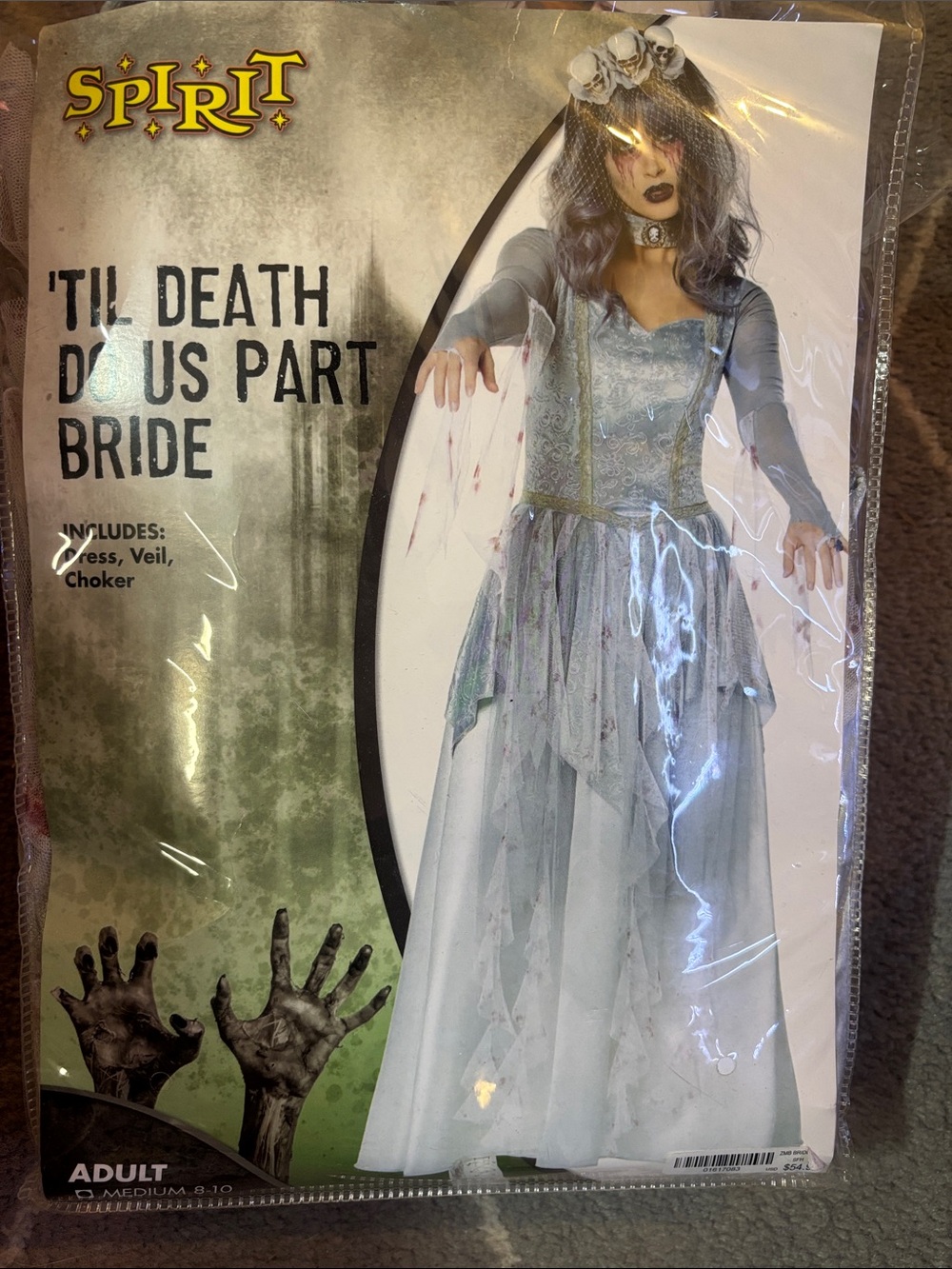 Spirit 'Til Death Do Us Part Bride Costume - Gray, White